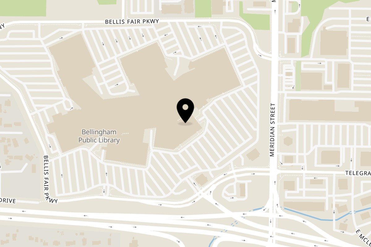 Map showing the location of Natalino's Pizza on 1 Bellis Fair Pkwy Ste 522 in Bellingham
